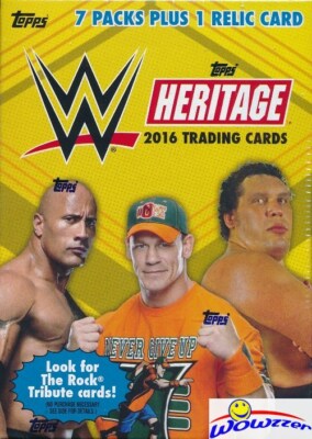 2016 Topps WWE Heritage Wrestling EXCLUSIVE Factory Sealed Blaster Box-RELIC!