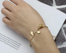 Women's Fashion Jewelry Flower Bracelet Silver Gold Rose Gold 64-1