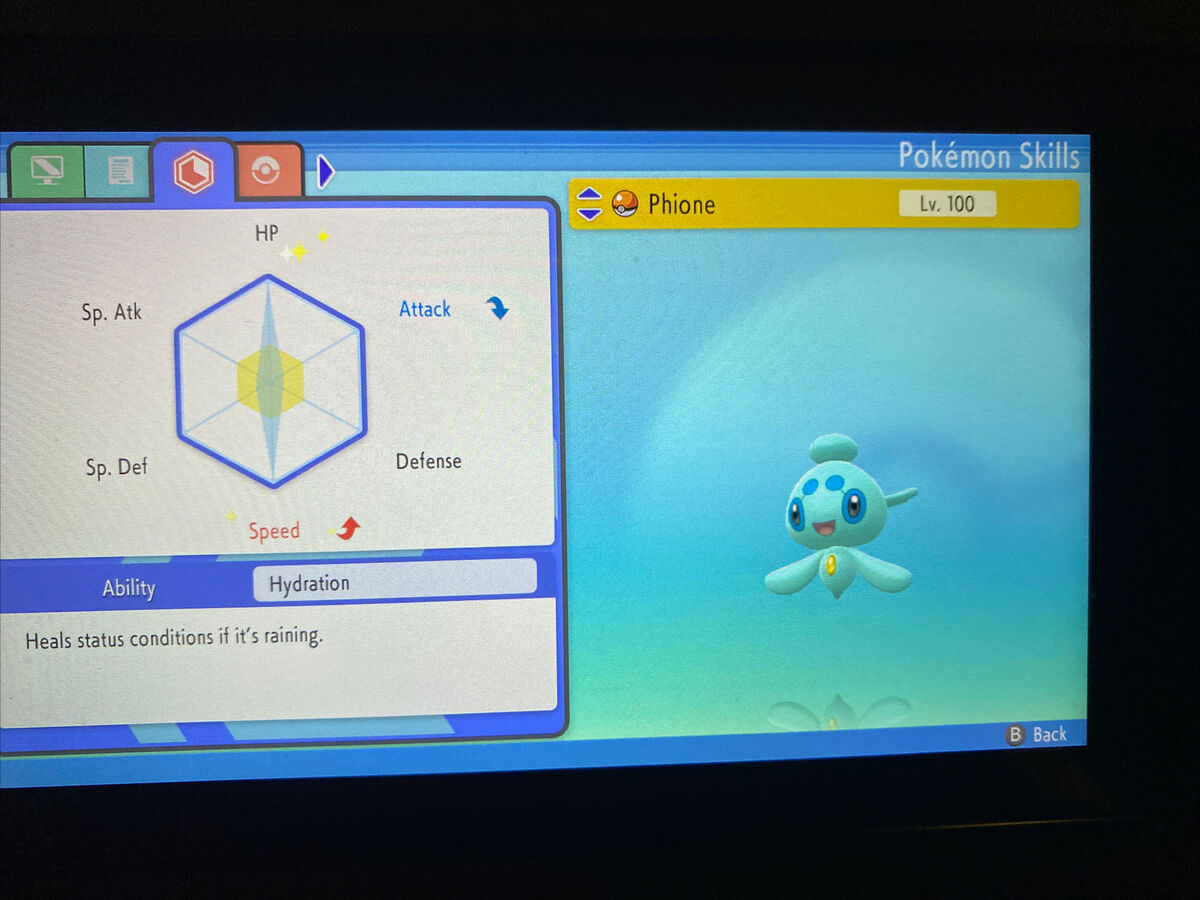 Pokemon Brilliant Diamond and Shining Pearl Manaphy and Shiny Phione Bundle  6IV