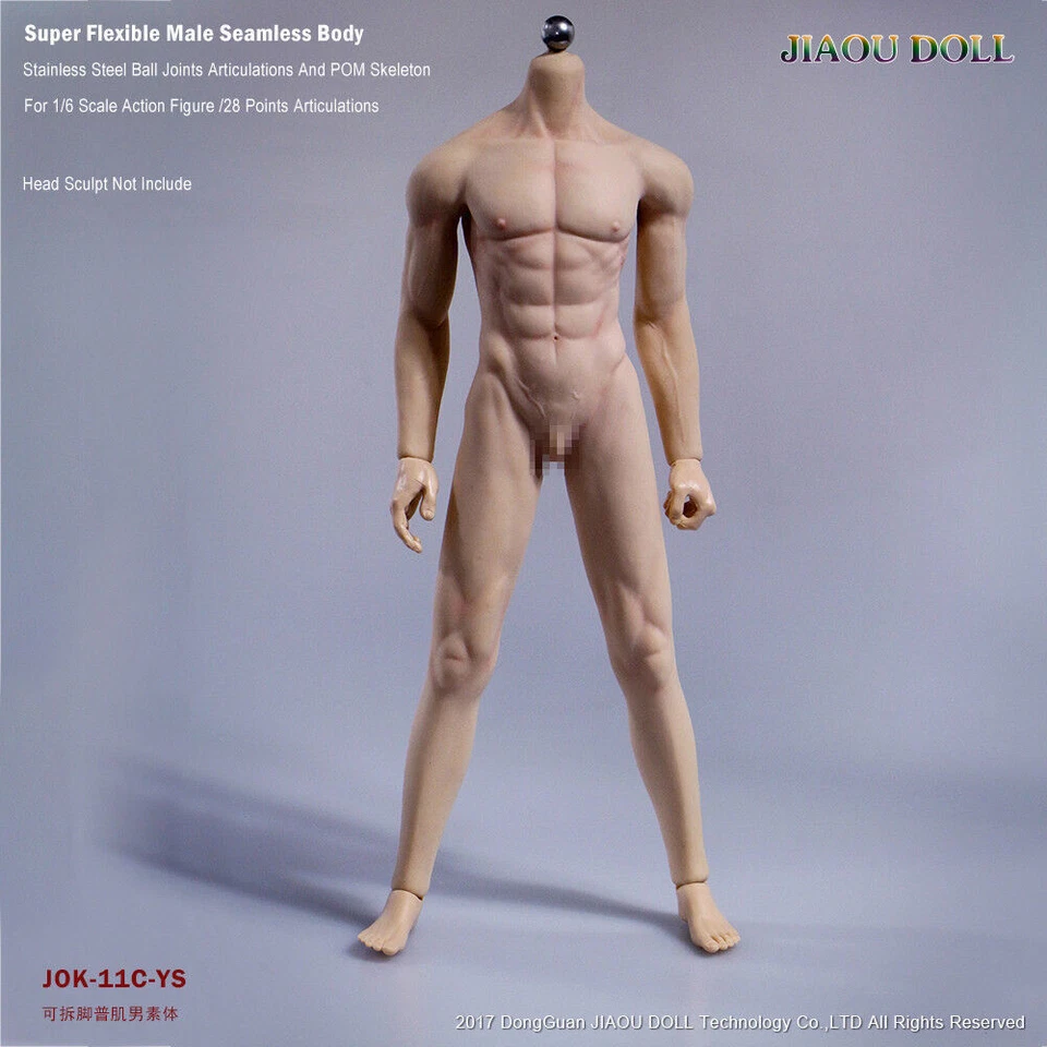 1/6th JIAOU DOLL Male Seamless Skeleton Muscle 12" Body Action Figure JOK-11C-YS - Image 2 of 4