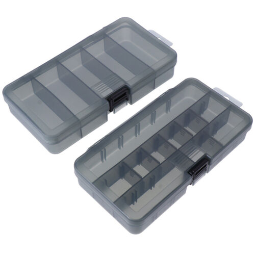 2 Pcs Lure Tray Boxes Parts Storage Bins Fishing Baits Clear Hooks Insert - Afbeelding 1 van 12