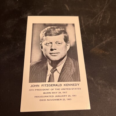 Original John F. Kennedy Memorial Prayer Card JFK 1963 Catholic President 