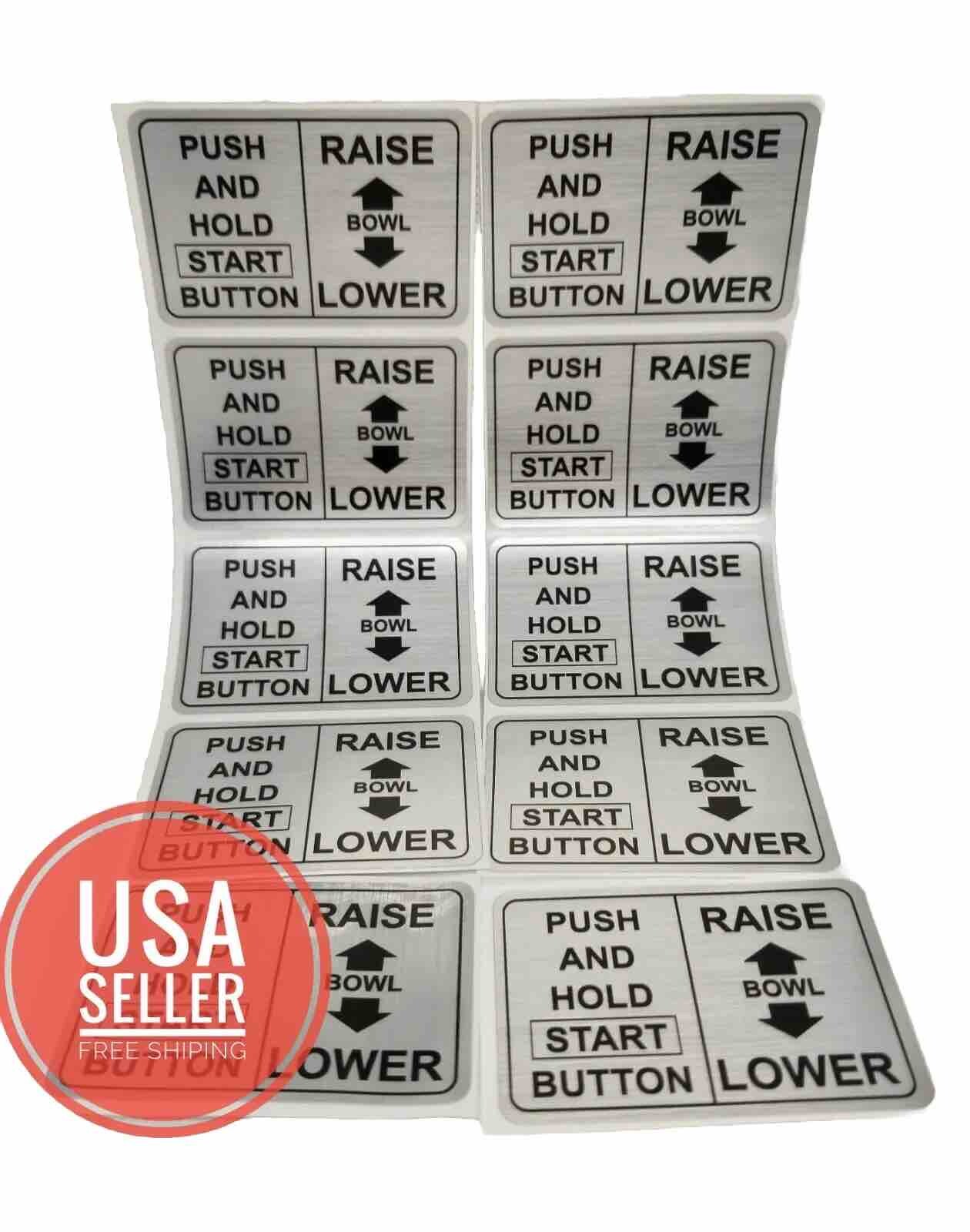 Hobart Label (OER) ,Push And Hold, Bowl Raise Lower,Pack of 10, Free Shipping!!!
