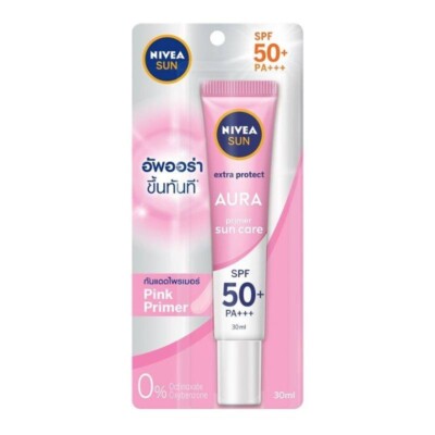 New Nivea Sun Aura Serum SPF50+PA+++ Protect your skin clear Sunscreen 30 ml.