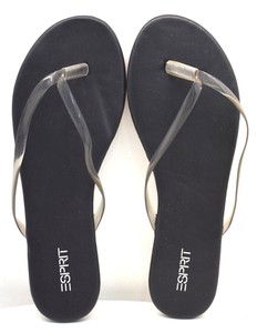 esprit black flip flops