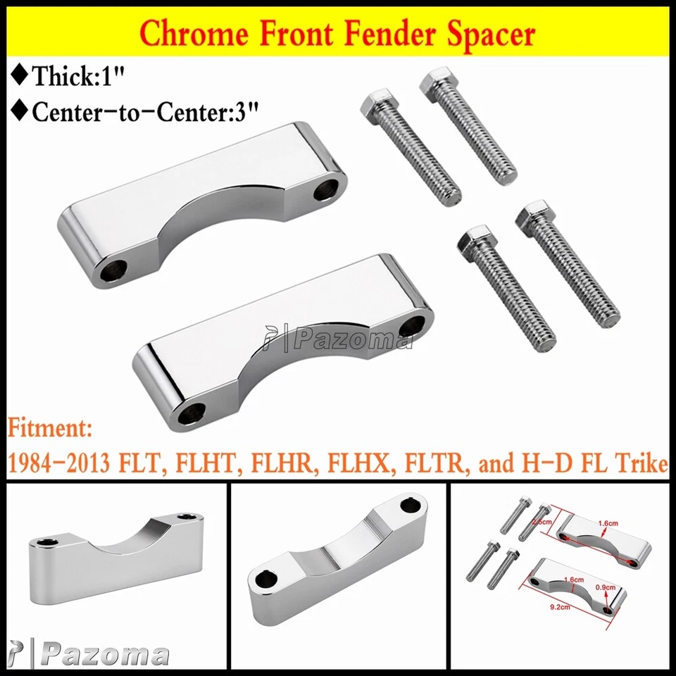 Soporte guardabarros elevador espaciador guardabarros delantero FLHT FLTR para Harley Electra Glide Foto 2 de 4
