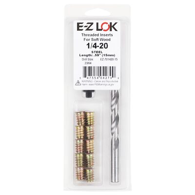 Threaded Inserts for Wood Repair Installation Kit Includes Steel Hex Drive Fl...
