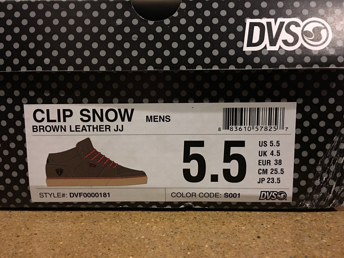 DVS Clip Snow Size 5.5 Brown Leather John Jackson Signature