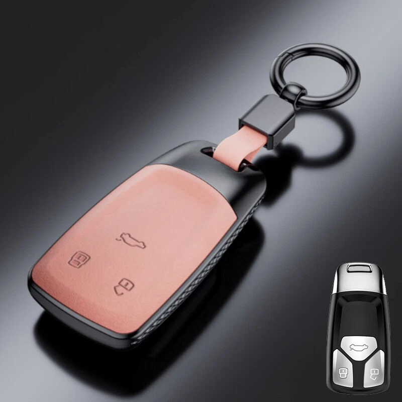 Suede Leather Car Key Fob Case Cover Bag For Audi S4 S5 B9 Q7 M4 Q5 TT A4 A5 RS Foto 4 de 4
