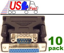 10pack DB25pin Female Jack DB9 Male Plug cable/cord/wire Adapter RS232 Serial TN