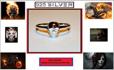 NEW HAND POURED .925 SILVER SKULL RING. MENS OR LADIES. USA SELLER. QUICK SHIP.