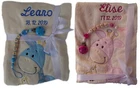 Baby Blanket Beige Giraffe Embroidered With Name With Dummy Chain Baby Gift