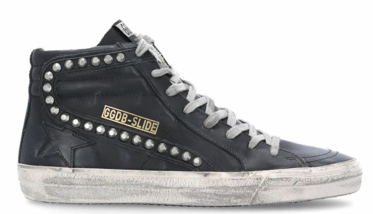 Golden goose slide store black studs