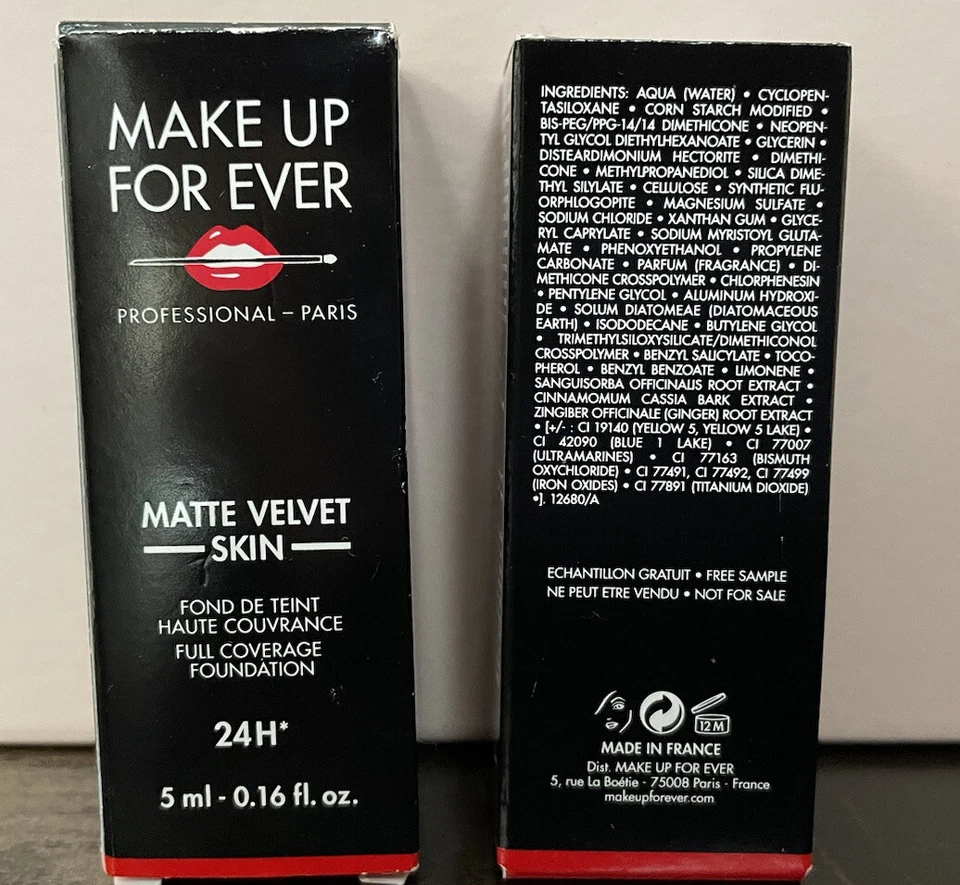 2X Make Up For Ever Matte Velvet Skin Y505 Foundation 5ml - New - Image 2 of 3