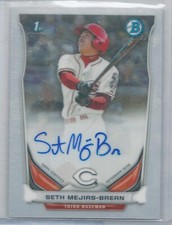 2015 Bowman Chrome Seth Mejias-Brean On Card Prospect Auto Reds
