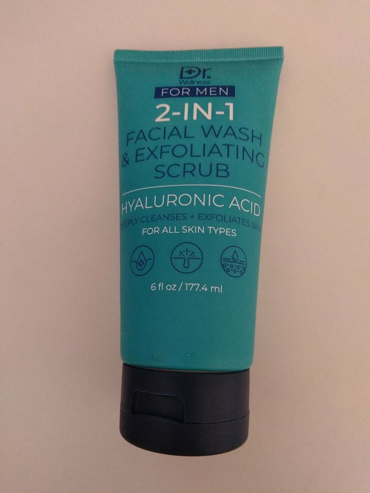 Dr.Wellness For Men 2-IN-1 Facial Wash & Exfoliating Scrub 6 FL oz Sealed 🎁
