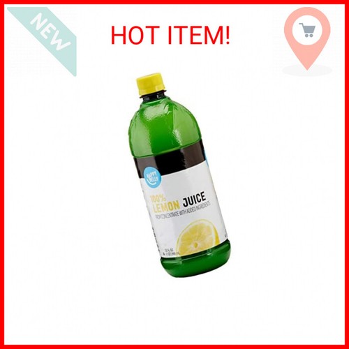 Amazon Brand - Happy Belly 100% Lemon Juice, Bottle, 32 fl oz (Pack of 1)