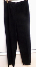 VINTAGE ST. JOHN SPORT BY MARIE GRAY BLACK VELVET PIN STRIPE WOMENS PANTS SIZE M