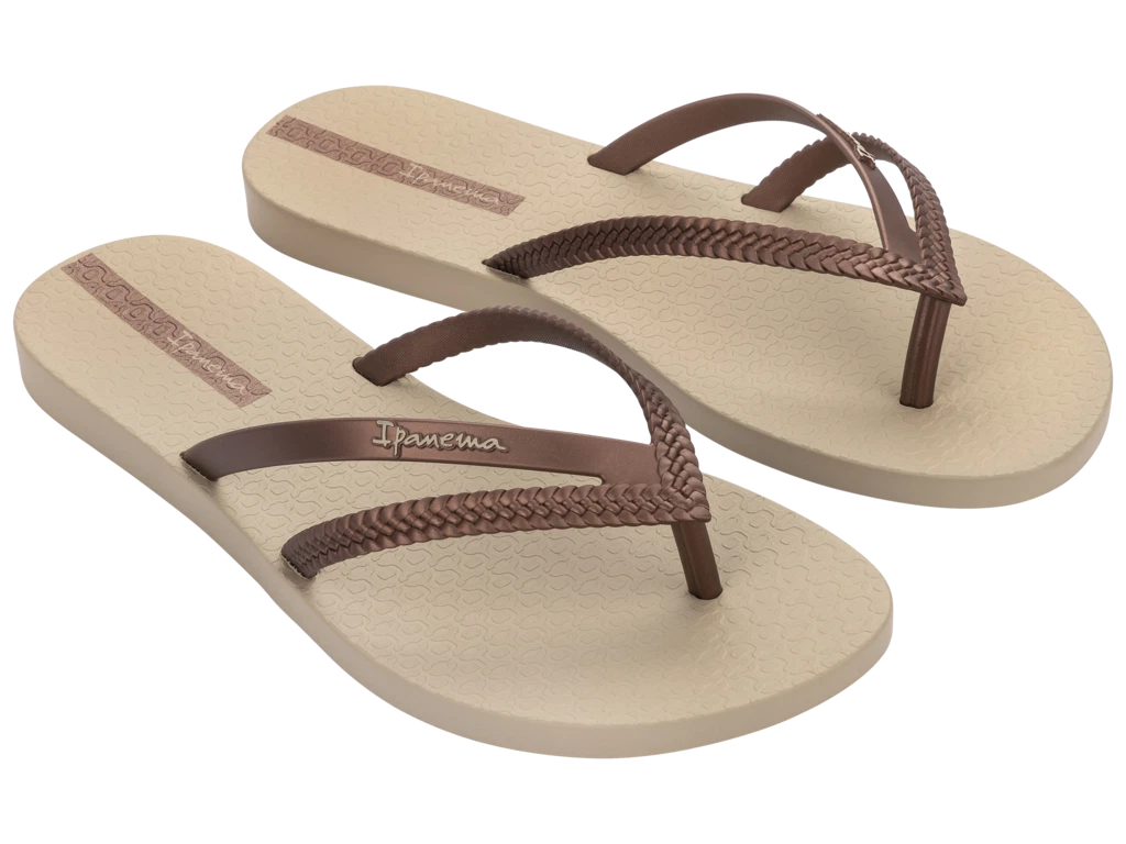 Amazon.com | Ipanema Women's Kirei Flip Flops, Beige/Gold, 5 | Shoes