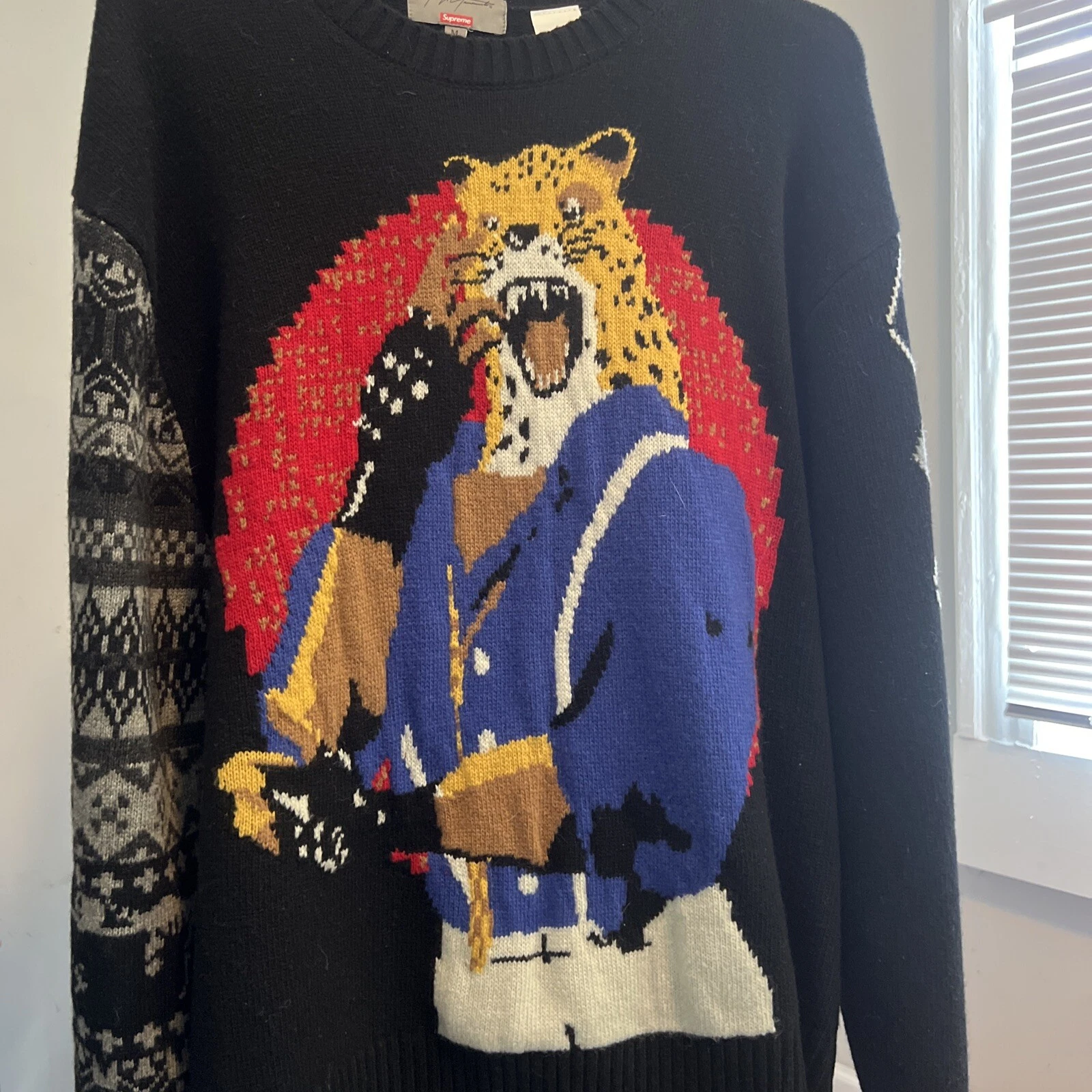Pull col rond noir King Tekken Supreme x Yohji Yamamoto M FW22