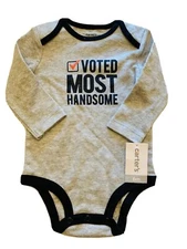 Carters Baby Boy One Piece Bodysuit Navy  6Months Long Sleeved New