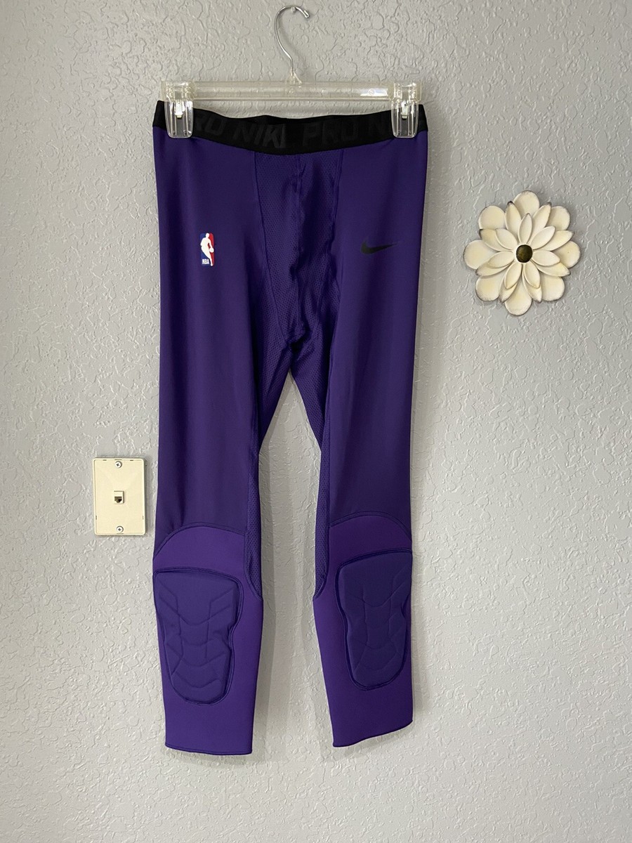 Nike NBA Pro Hyperstrong Purple Padded 3/4 Tights Size XL-T AA0755
