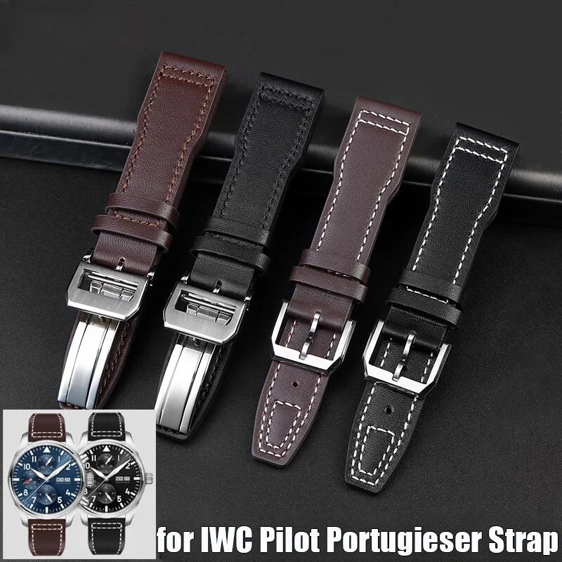 Genuine Leather Watchband Strap 20mm 21mm 22mm for IWC Pilot