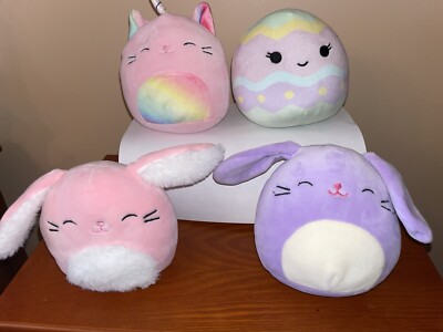Squishmallows Bunny Squad Easter Egg 5'' Pink & Purple Bunny, Caticorn All 4 Incl