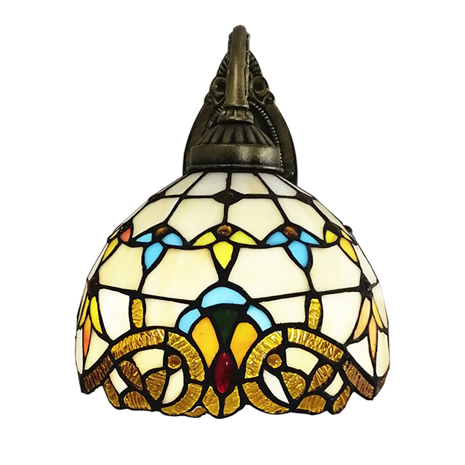 Retro wall light country house style Tiffany wall lamp bedroom bedside lamp de - Image 4 of 4
