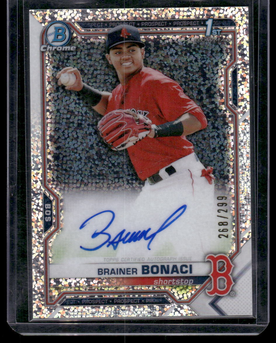 2021 Bowman #CPA-BB Brainer Bonaci Chrome Speckle Refractor Auto #/299