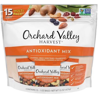 Orchard Valley Harvest 15 Pack Antioxidant Snack Mix 1 Ounce Bags Non Gmo
