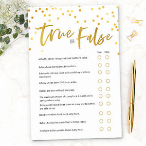 Baby Shower Games True Or False Quiz Boy Girl Unisex 10 Player Ebay