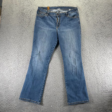 Wrangler Jeans Women 14 Blue Cotton Denim Bootcut Faded Western Workwear Stretch