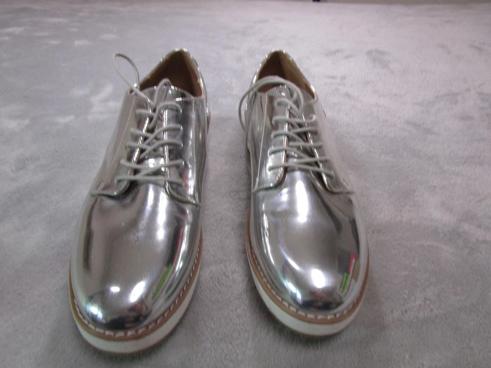 Call It Spring Shoes Womens Size 10 Silver Oxford Lace Up Platform MCLINN-81 - Image 2 of 4