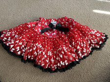 Disney Parks Minnie Mouse Girls Size XL Skirt Polka Dot Bow Shorts Tutu GREAT
