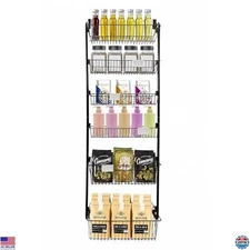6-Tier Over-The-Door Pantry Organizer - Heavy-Duty Rack with Adjustable Baskets