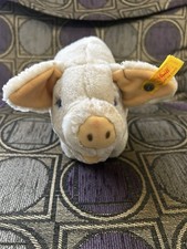 Vintage STEIFF 5414/18 Cosy Piggy Pig Button and Flag Id