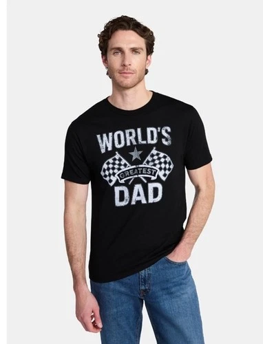Way To Celebrate Men’s World's Greatest Dad Black Graphic T-Shirt XL NWT