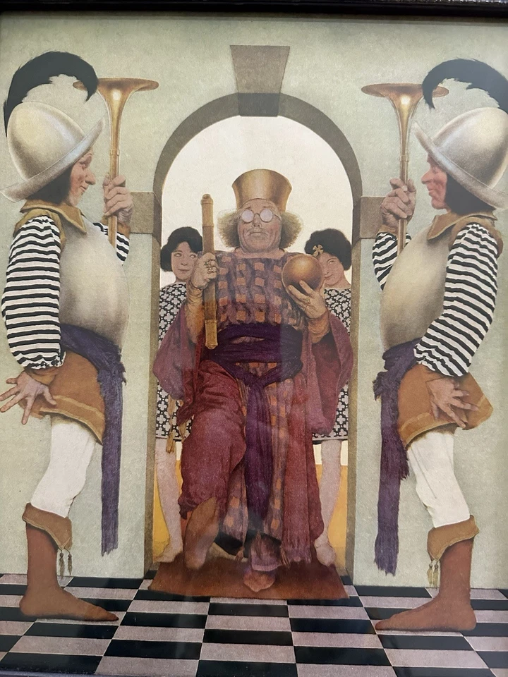 Maxfield Parrish Knave Of Hearts Collection Framed Lithograph Original Print - Image 2 of 4