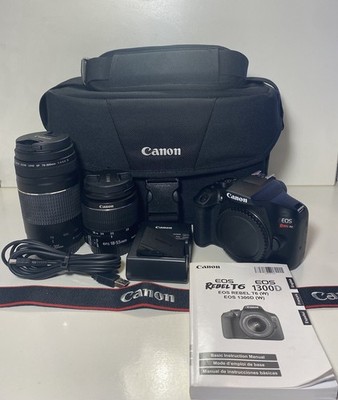 Canon EOS Rebel T6 Digital DSLR Camera Kit EFS 18-55 & 75-300mm  Lens
