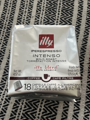illy Intenso iper Coffee capsules, Dark Roast, Intense, Robust and Full 18 Count