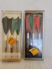 2 VTG Sets Unicorn Darts Darrow Feather. Chrome And Brass. Made In England