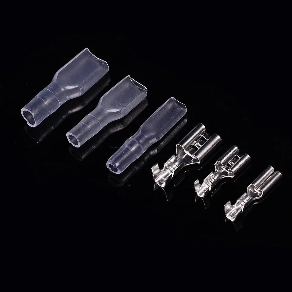 150 conjuntos 2.8/4.8/6.3mm conector pá terminal de crimpagem de fio + manga isolante - Imagem 3 de 4