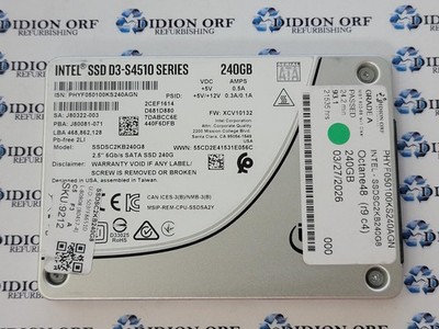 INTEL D3-S4510 240GB 2.5'' SATA SSD SSDSC2KB240G8, Grade A, SKU 9212