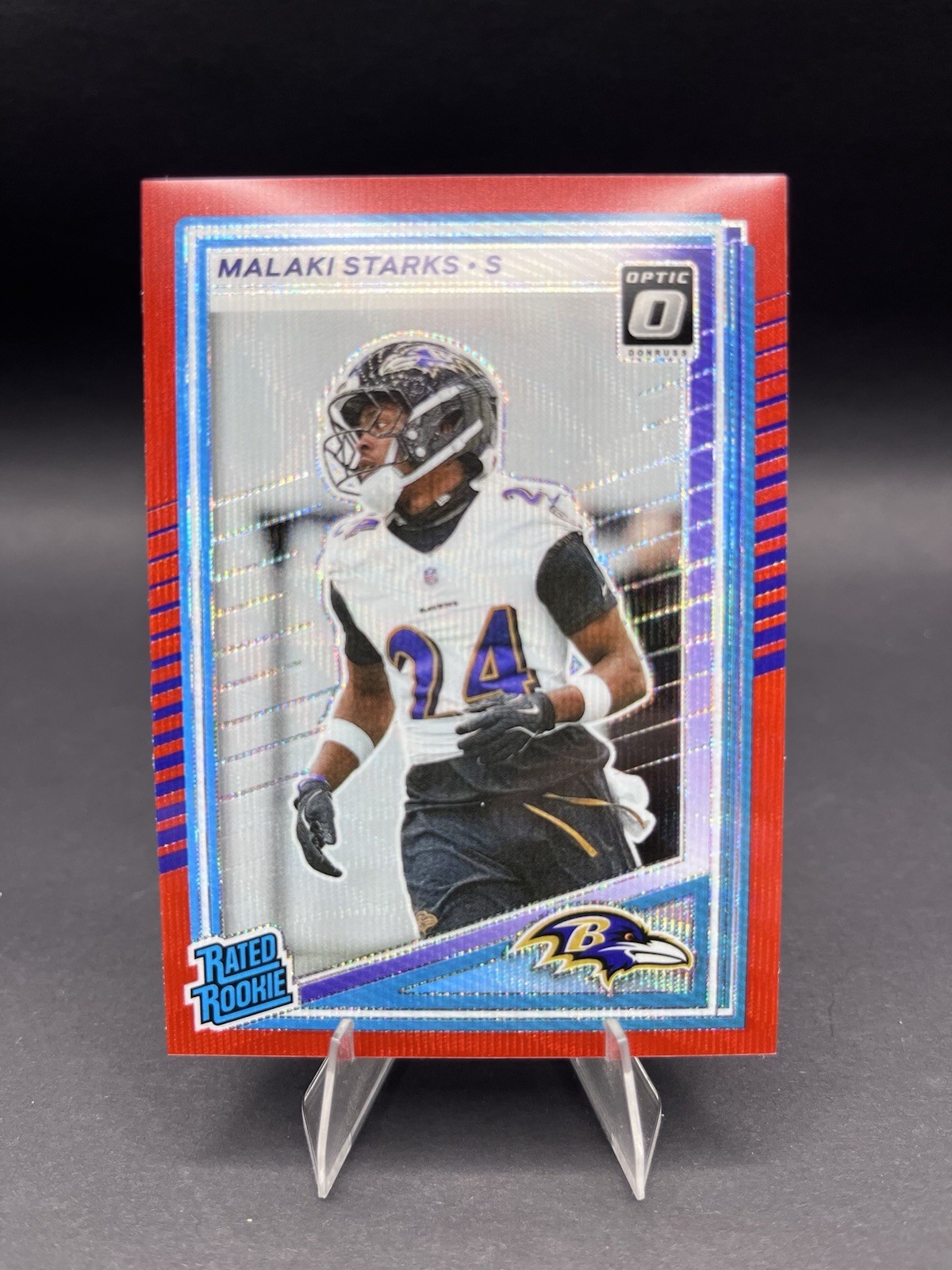 2025 Panini Donruss - Malaki Starks #346 - Rated Rookie Optic Preview Red Wave