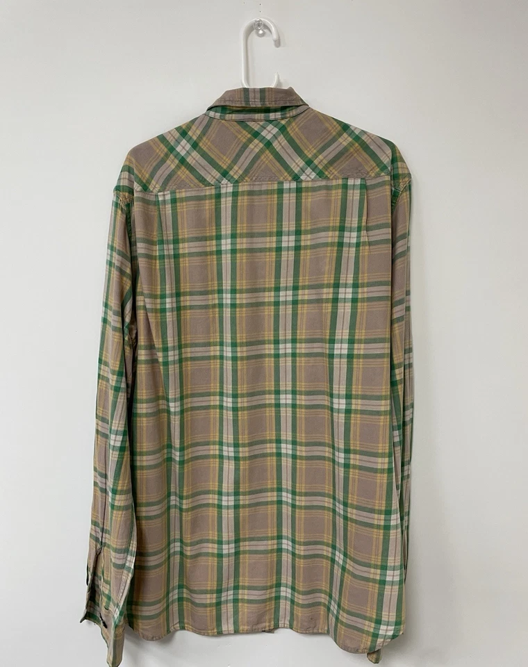 Men's Ralph Lauren Denim Supply Long Sleeved Shirt Beige XL Button Up Check - Image 2 of 4