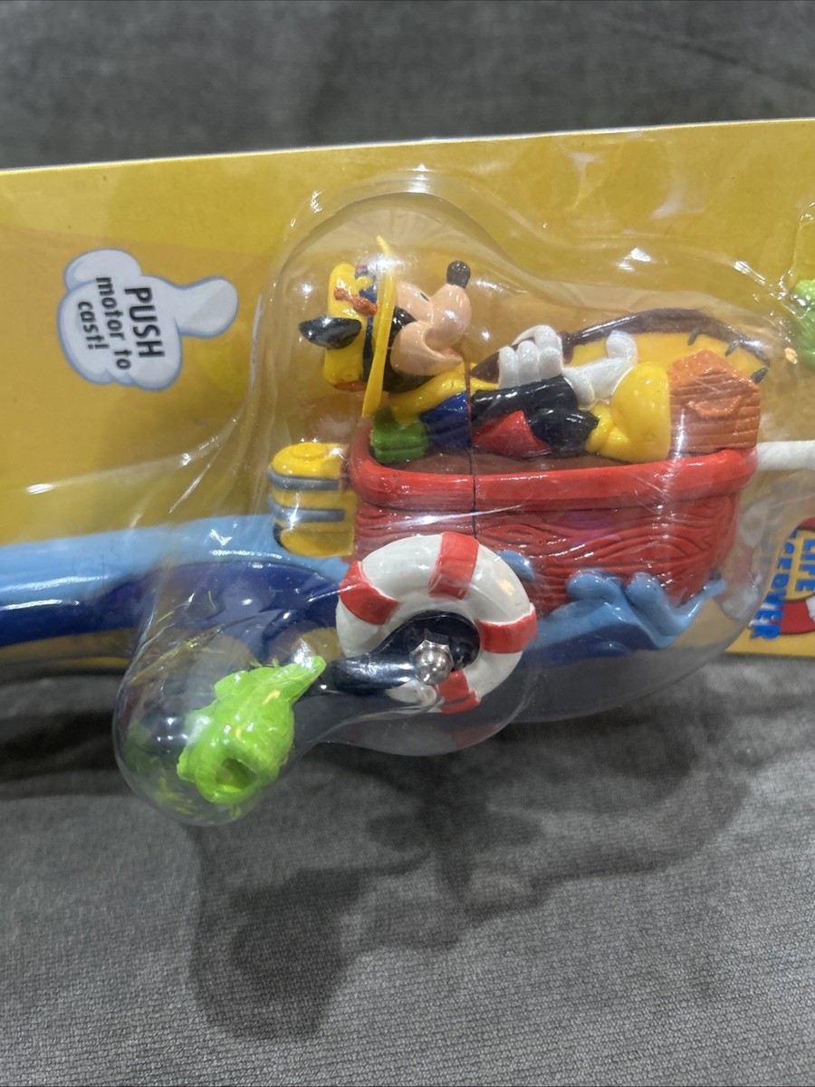 vintage unique mickey mouse in boat zebco fishing pole Vintage 2000 Disney Zebco Mickey Mouse Fishing Reel-Rod Pole Factory Sealed