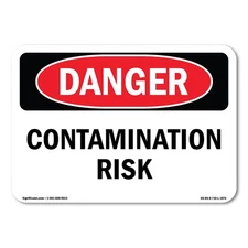 Contamination Risk ANSI Danger Sign Metal Plastic Decal