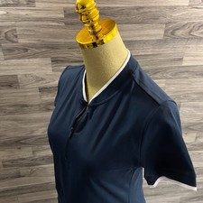 MONO B 1/4 Zip Short Sleeve Dark Blue Activewear Tennis Dress Women's Size M