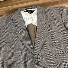 Vintage Tommy Hilfiger Sport Coat Mens 44L Glen Plaid Jacket USA wool Silk